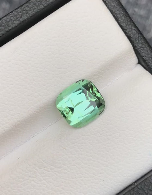 Tourmaline 2.40 Ct Cushion Cut Beautiful Mint Green Tourmaline - Gemstone