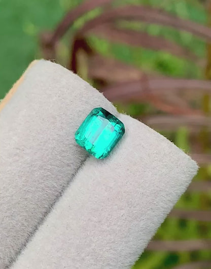 2.20 Ct Perfect Cushion Cut Bluish Green Tourmaline Afghanistan - Gemstone
