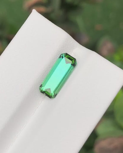 Bluish Green Tourmaline 3.0 Ct Perfect Faceted Cut Tourmaline AFG - Gemstone