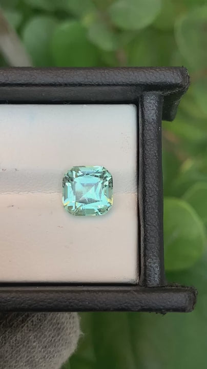 3.40 Ct Perfect Step cushion Cut Seafoam Tourmaline from Afghanistan - Gemstone