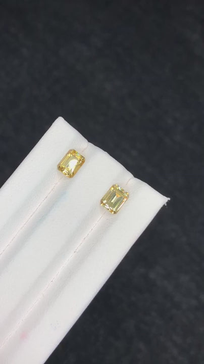 Pair Yellow Zircon 2.60 Ct Perfect Cut Fire Sparkly Zircon Pair - Gemstone