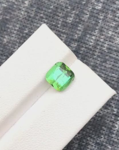 Tourmaline 3.20 Ct Cushion Cut Beautiful Green Tourmaline From AFG - Gemstone