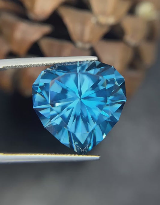 38.70 CRT Heart Shape London Blue Topaz - Gemstone