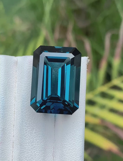 Magnificent 29.30 Ct Emerald Cut London Blue Topaz - Deep Teal Brilliance - Gemstone