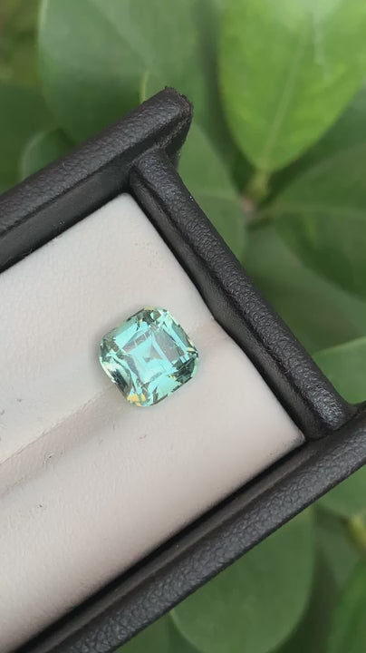 3.40 Ct Perfect Step cushion Cut Seafoam Tourmaline from Afghanistan - Gemstone