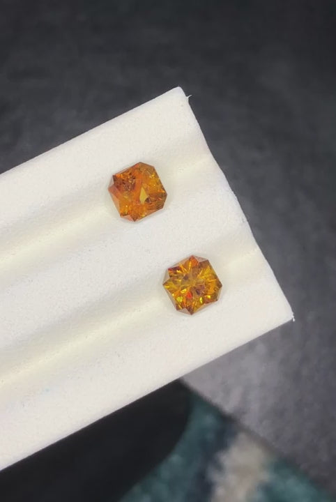 Golden Sphene Pair 3.30 Ct Precision Cut  Fire Sparkling Sphene Pair