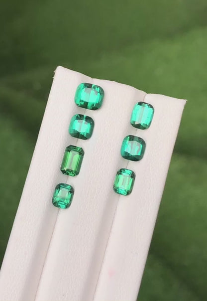 Tourmaline Set 8.20 Ct Perfect Faceted Cut Teal Blue Tourmaline Loy - Gemstone