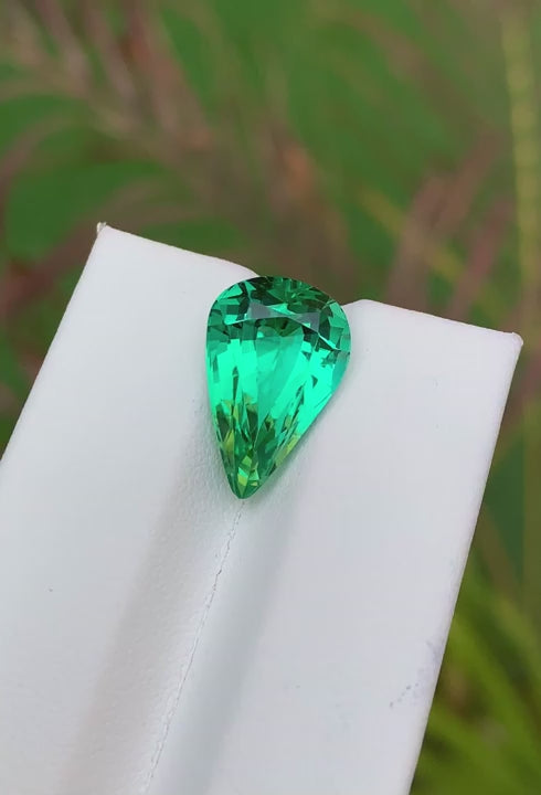 Green Spodumene 9.80 Ct Perfect Faceted Cut  Green Spodumene