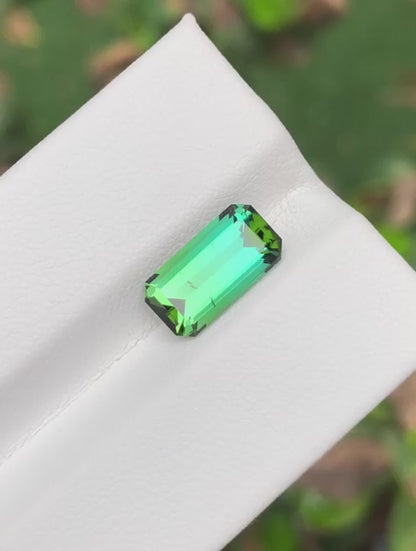 Bluish Green Tourmaline 3.10 Ct Perfect Faceted Cut Tourmaline AFG - Gemstone