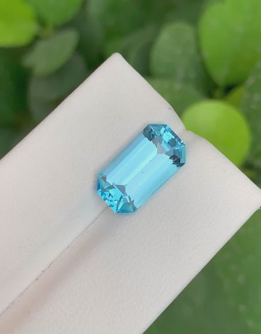 Blue Topaz 6.40 Ct Perfect Faceted Cut Blue Topaz - Gemstone