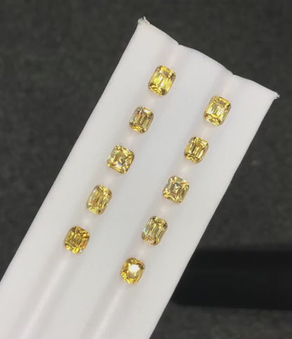 Yellow Zircon Lot 9.60 Ct Cushion Cut Beautiful Sparkly Zircon Lot - Gemstone