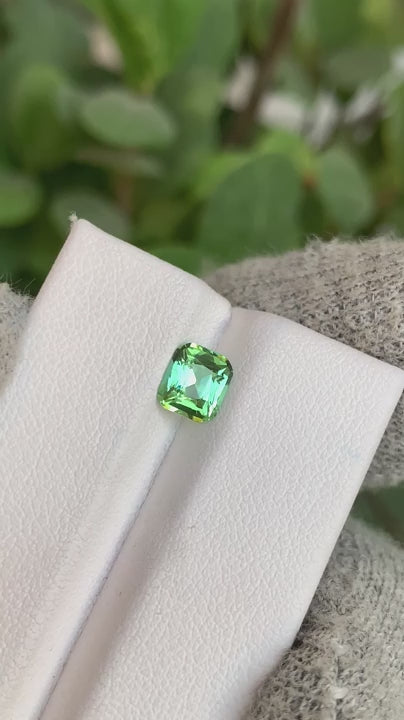 Tourmaline 1.10 Ct Cushion Cut Green Tourmaline From Afghanistan - Gemstone