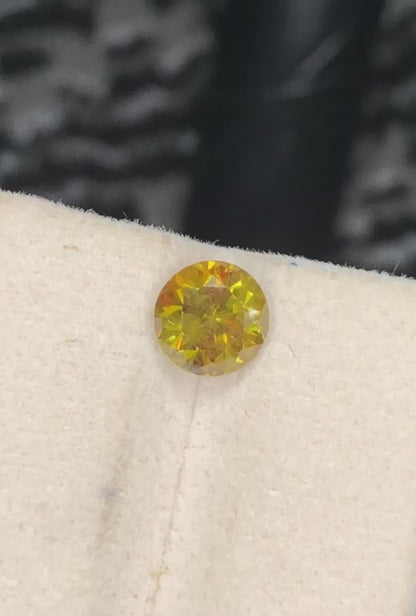 1.80 Ct  Sphene- Round Cut, Vivid Fire & Dispersion- Untreated